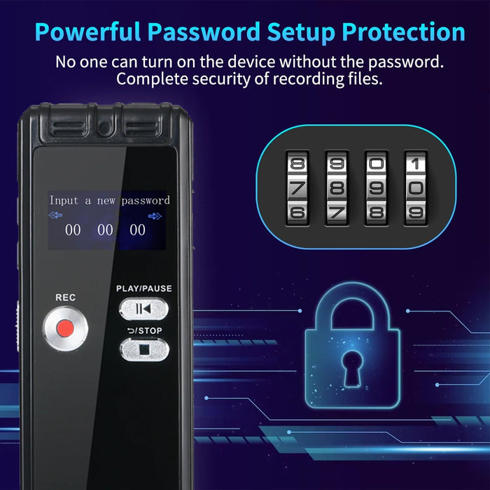 Digital Voice Recorder — Voice-Activated Dual Mic, TF Card Support & Long-Play Recording