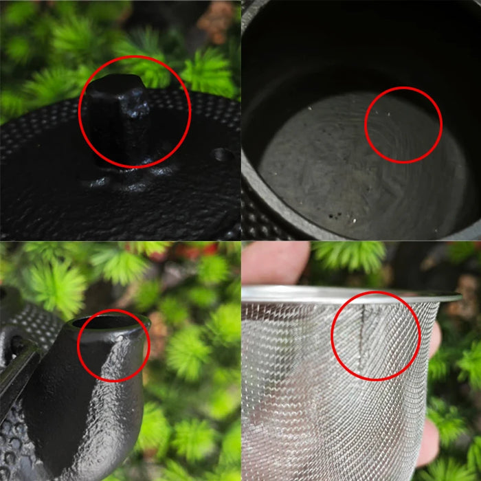 300ml Cast Iron Teapot with Stainless Steel Infuser — Black