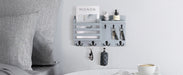 Rustic Wood Wall Mail Organiser with Key Hooks and Floating Shelf