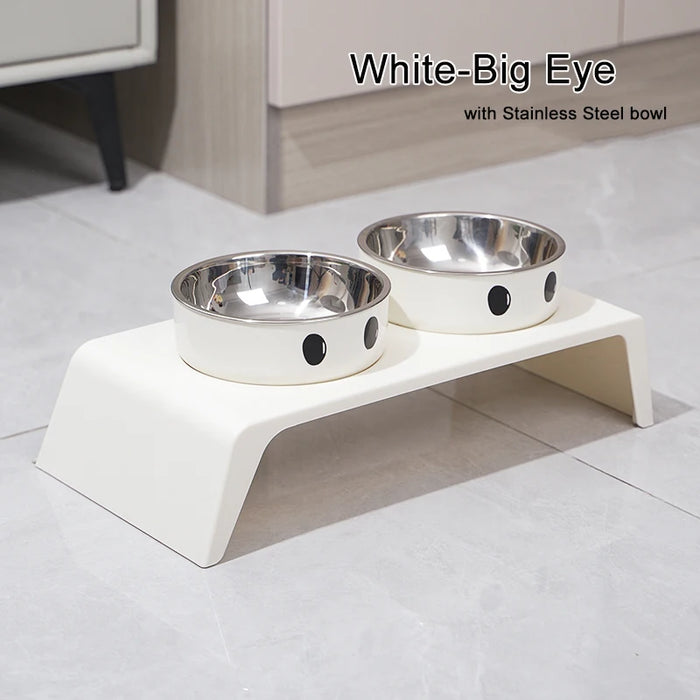 Elevated Pet Feeder with Double Stainless Steel Bowls – Cats & Dogs (Small–Large)