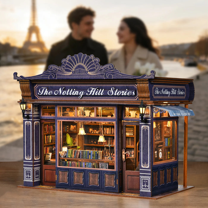 Notting Hill Book Nook 3D Wooden Puzzle DIY Bookstore Bookend Dollhouse Model