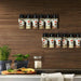 2-Pack Grey Wall-Mounted Adhesive Spice Rack – Five-Hole Jar & Bottle Holder