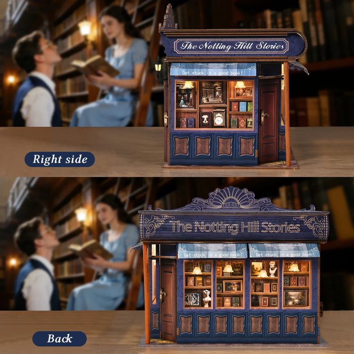 Notting Hill Book Nook 3D Wooden Puzzle DIY Bookstore Bookend Dollhouse Model