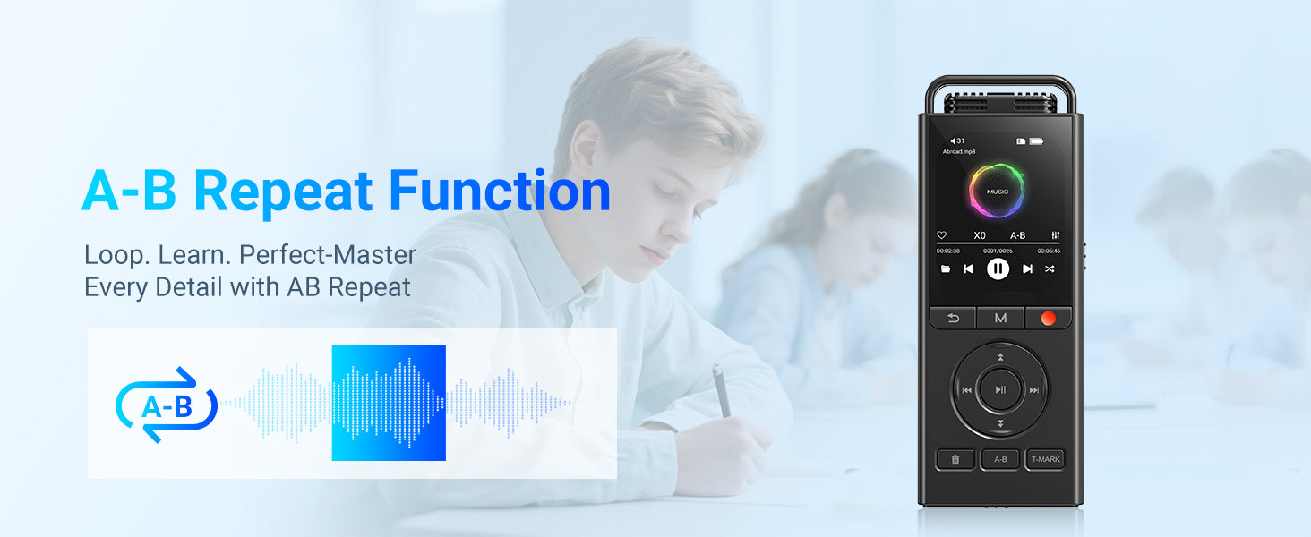 144GB Digital Voice Recorder — Voice-Activated for Lectures, Meetings & Interviews