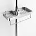 Punch-Free Shower Caddy (Single or Double) — Space Aluminium Shelf with Optional Towel Rail