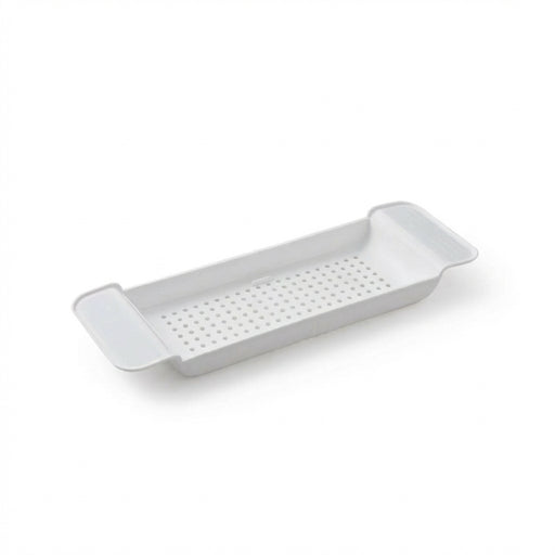 Extendable Bathtub Tray – Retractable Bath Shelf & Towel Holder (White/Black)