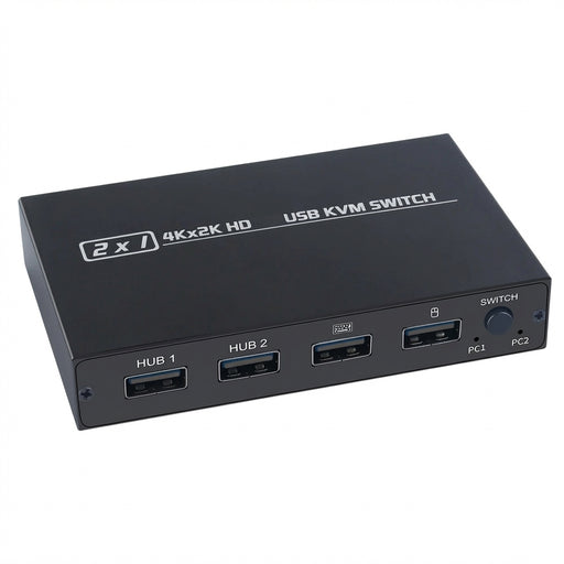 4K HDMI KVM Switch — 2-Host USB & HDMI, Share Monitor, Keyboard & Mouse