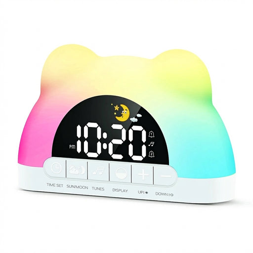 Bear-Shaped Sunrise Alarm Clock — Digital Wake-up Light & Colour Night Light