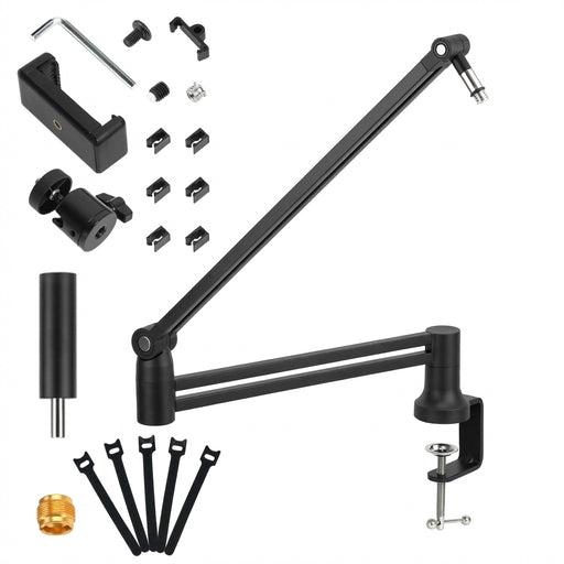 Adjustable Low‑Profile Microphone Boom Arm with Cable Management — Extended Riser (Fits AM8, K688, A8)