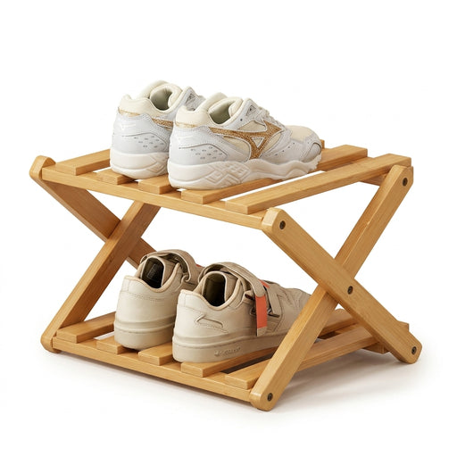 Bamboo Installation-Free Shoe Rack — 2 to 6 Tier Foldable Storage Shelf