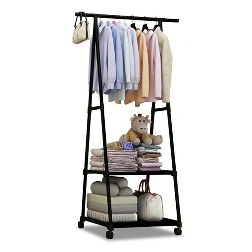 Multifunctional Movable Coat Rack Stand – Simple Plastic Clothes Hanger for Porch, Bedroom, Corridor, Dormitory