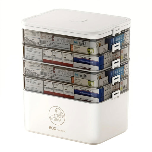 3-Tier Medicine Organiser – Leak‑Resistant Family Emergency Pill Box (Compact, Flip‑Top)
