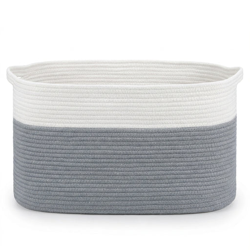 Large Cotton Rope Storage Basket – Foldable Laundry & Blanket Bin (55×38×30cm)