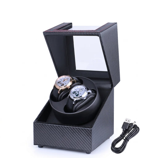 PU Watch Winder for Automatic Watches — 1 or 2 Watch, 2 Rotation Modes