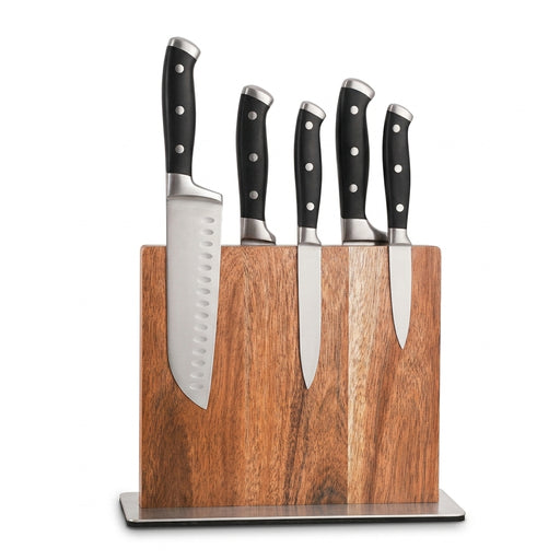 Acacia Wood Magnetic Knife Block – Modern Kitchen Holder with Strong Magnets