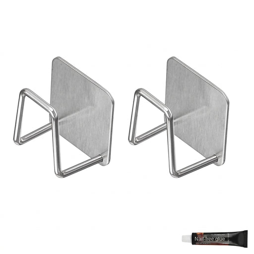 Stainless Steel Non-Perforated Kitchen Rack — Wall-Mounted Pot Lid & Cutting Board Holder