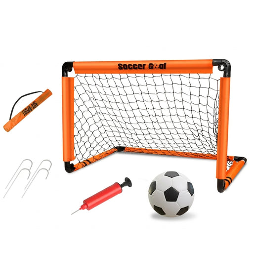 Foldable Kids Football Goal with Ball, Pump & Ground Pegs