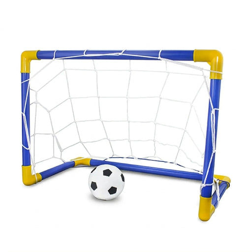 Mini Folding Indoor/Outdoor Football Goal Set with Inflatable Ball