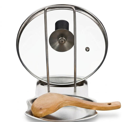 Stainless Steel Pot Lid & Utensil Rack — Multi‑Functional Kitchen Organiser
