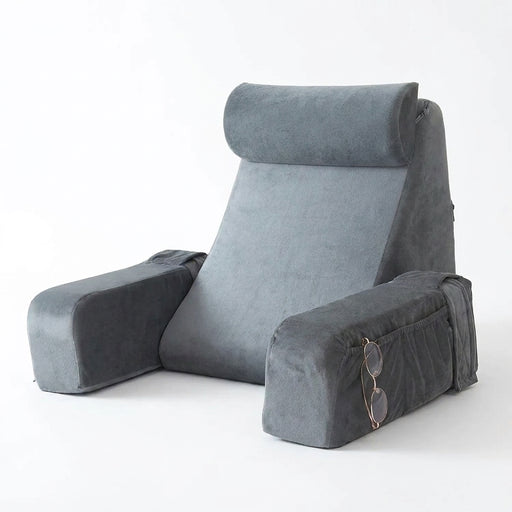 Extra-Large Memory Foam Reading Pillow with Armrests — Bed & Chair Backrest for TV and Gaming