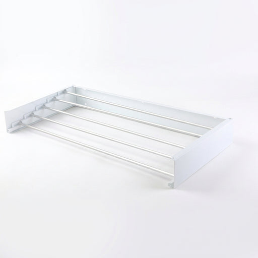 80cm Wall-Mounted Foldable Laundry Rack — 5-Rod White Stainless Steel