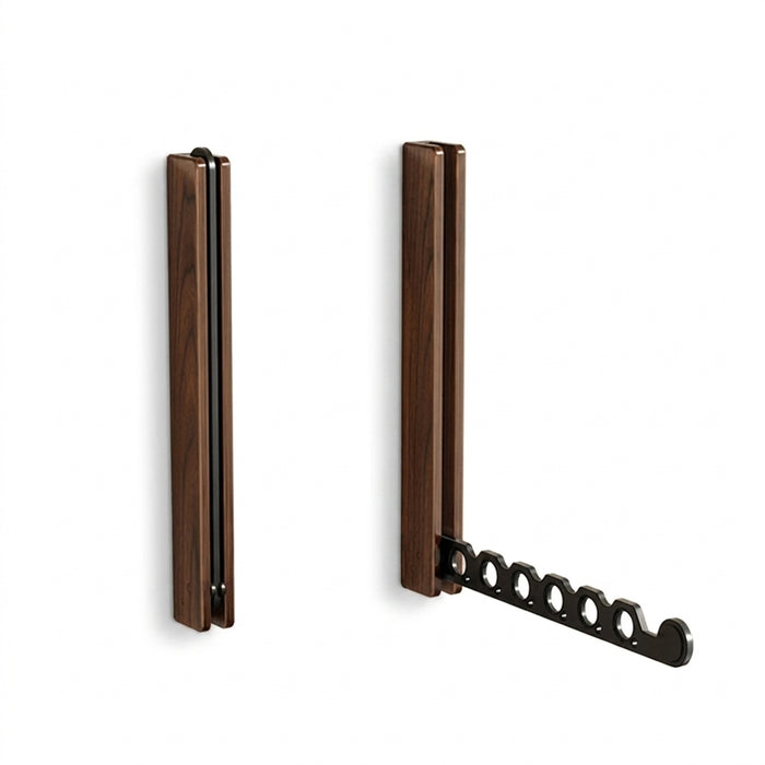 Wood Wall-Mounted Clothes Hanger — Foldable, Space-Saving Drying Rack