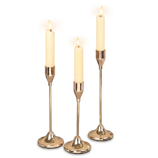 3-Piece European-Style Metal Candlestick Set – Wedding & Table Holders