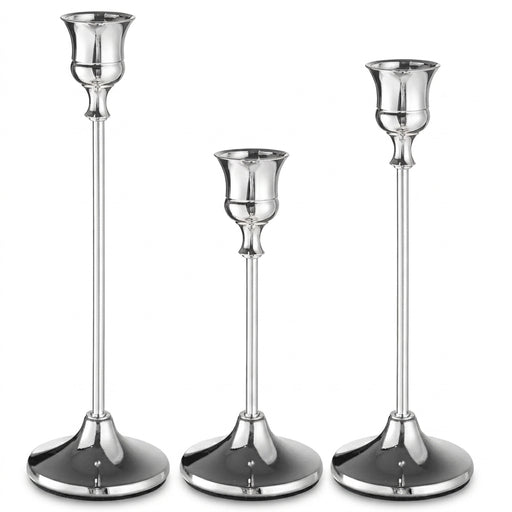 Vintage Elegant Tabletop Candle Holders – Metal & Aluminium, Single or 3‑Piece Sets