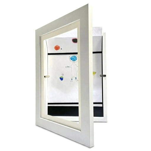 A4 Kids Art Display Frame – Double Picture Frame with Elastic Strap (Black/White)
