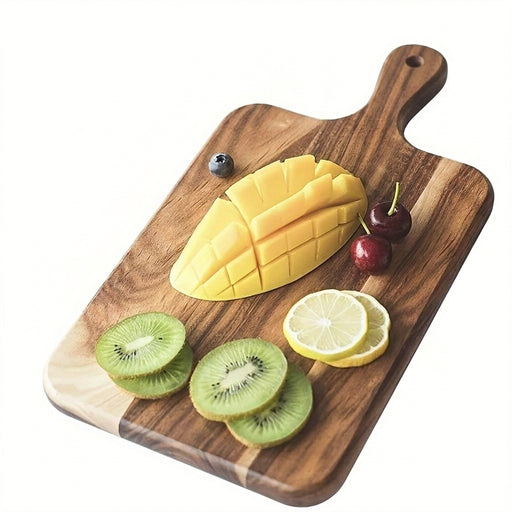 Acacia Wood Cutting Board with Handle — Ultra-Thick Dual-Sided Chopping & Serving Board