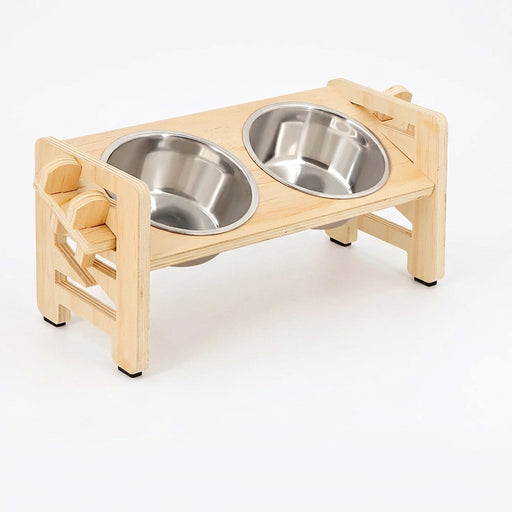 Adjustable Elevated Pet Feeder with 2 Stainless Steel Bowls – 6 Heights, 15° Tilt