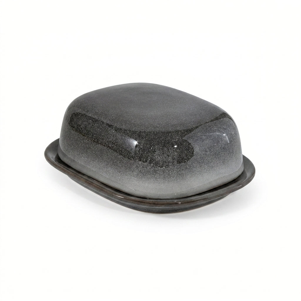 Retro Kiln-Change Porcelain Butter Dish with Lid — Countertop Butter Keeper