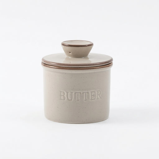 Kiln-turned Ceramic Butter Dish with Lid — Round Countertop Storage