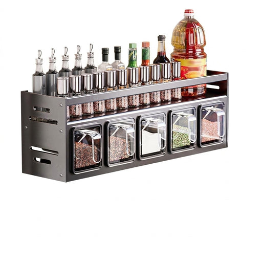 Multi-Functional Punch-Free Kitchen Spice Rack Organiser — 8 Racks for Cabinets & Countertop
