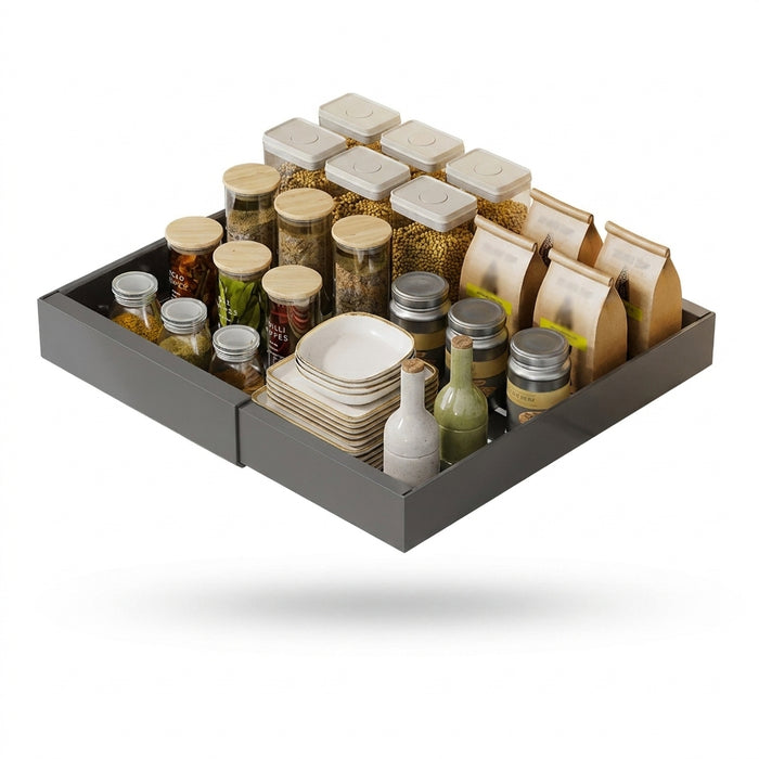 Expandable Pull-Out Cabinet Organiser — Heavy-Duty Slide-Out Shelves for Kitchen, Pantry, Bathroom, Office, Dorm