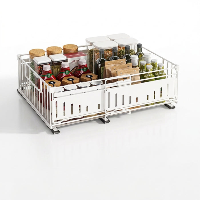 Telescopic Pull-Out Drawer Organiser — Adjustable 33–49cm for Cabinet & Cupboard