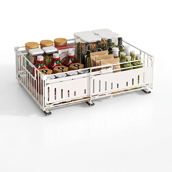 Telescopic Pull-Out Drawer Organiser — Adjustable 33–49cm for Cabinet & Cupboard