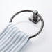 Grey Bathroom Hardware Set — Shelf, 48cm Towel Bar, Towel Ring, Robe Hook & Paper Holder