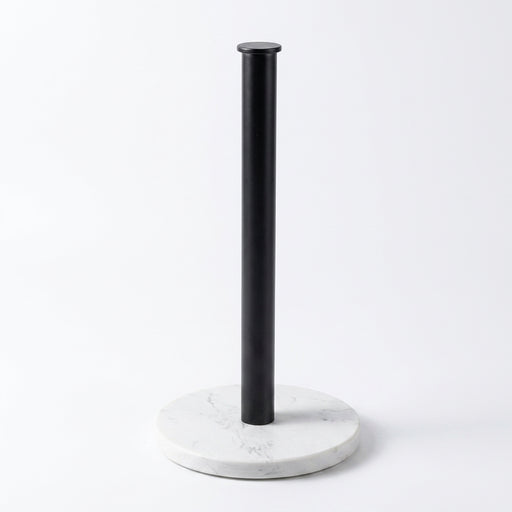 Nordic Marble & Space Aluminium Paper Towel Holder — Vertical Kitchen Roll Stand (Black, White, Gold)