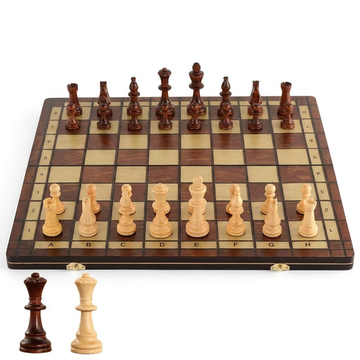 44cm (17.3in) Wooden Folding Chess Set with Felt Board
