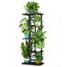 Tall 5-Tier Corner Plant Stand – Metal Frame with Reinforced Wooden Shelves