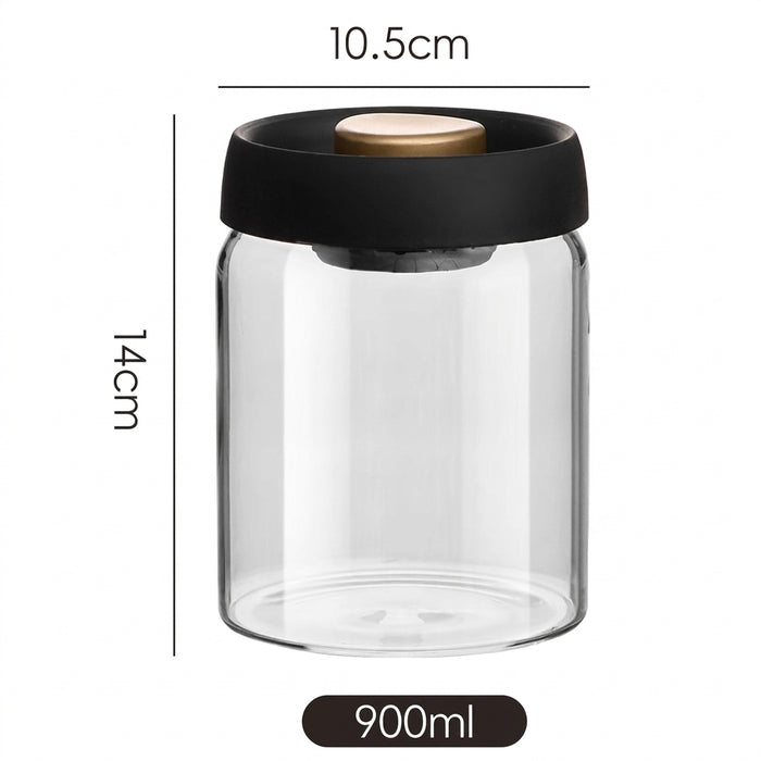 Vacuum-Sealed Glass Coffee Storage Jar — Airtight, Moisture-Proof
