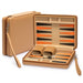 Travel Chess & Backgammon Set with Acrylic Pieces in Leather Case, 25 x 19 x 6 cm