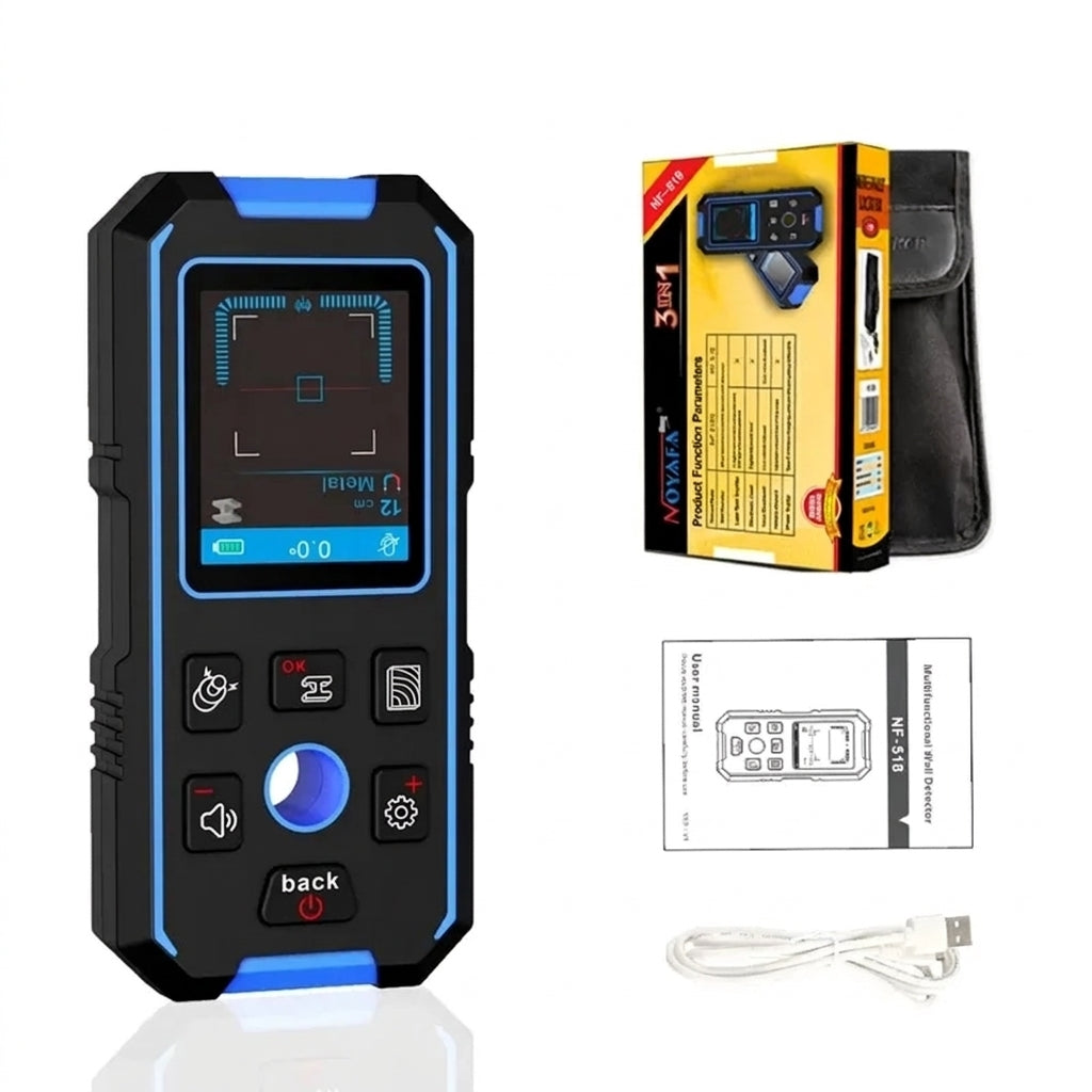 NF-518 Wall Detector with LCD Display, Metal, Stud and Live Wire Detection