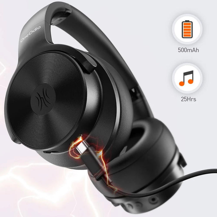 Oneodio A30 - Bluetooth 5.0 Active Noise Cancelling Wireless Headphones - Built-in Microphone, Type C Charging & Carry Case