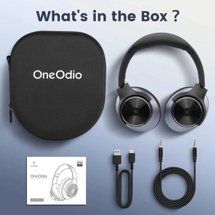 Oneodio A Series - Bluetooth 5.0 Active Noise Cancelling Wireless Headphones - Built-in Microphone, Type C Charging & Carry Case